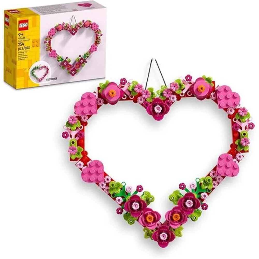 LEGO Heart Ornament Building Toy Set for Valentines Day